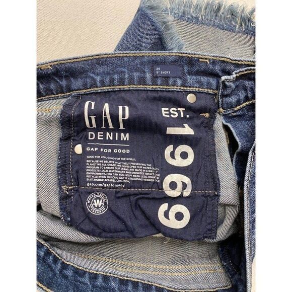 Womens GAP Dark Wash Tropical Back Pocket Distressed‎ Sz 26  or 2 - Picture 4 of 7